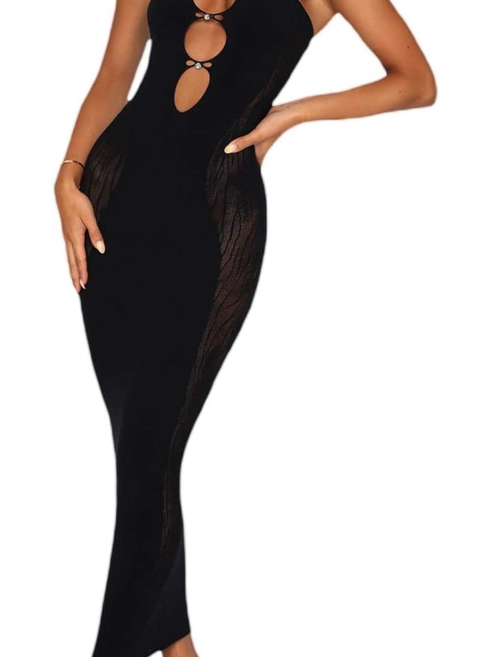 Women’s Black Cutout Maxi Dress